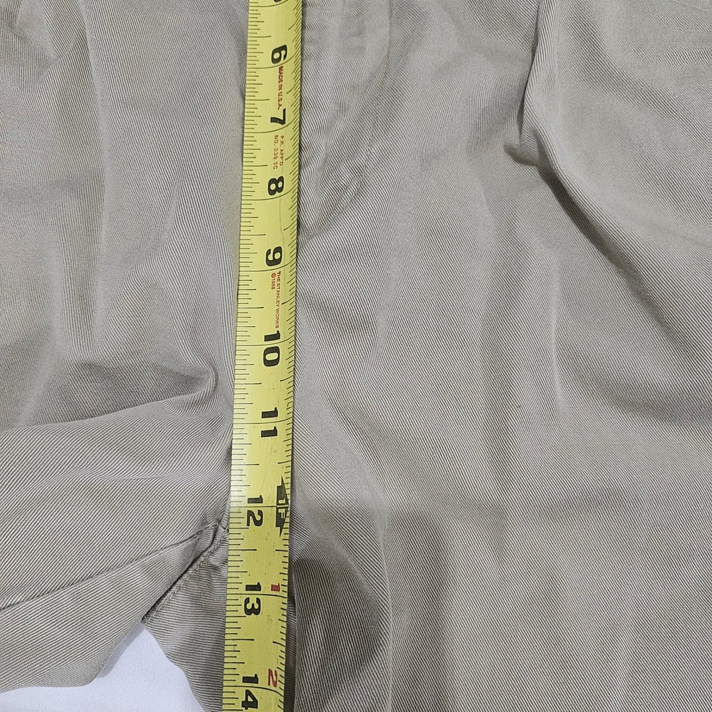 Tommy Hilfiger Mens Pleated Chino Pants Khaki Tan Cotton Twill 36x32 (Fits 36x30 - Picture 5 of 7